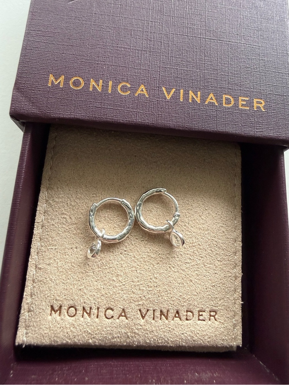 MONICA VINADER Gemstone Mini Huggie Earrings- Sterling silver.